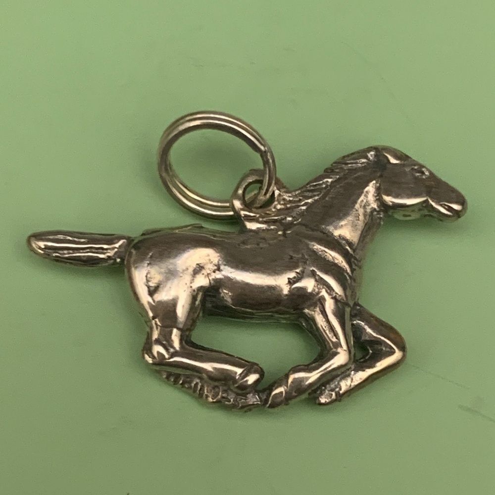 Racing Horse Sterling Silver Jewelry Charm #western #horse running